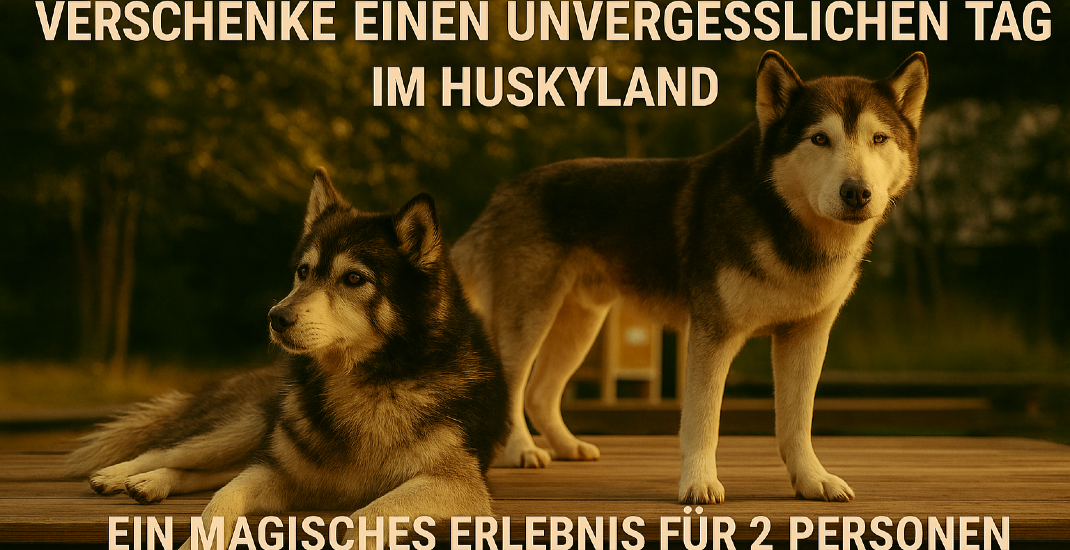 Gutschein für 1 Husky Erlebnis Tag  2 Personen